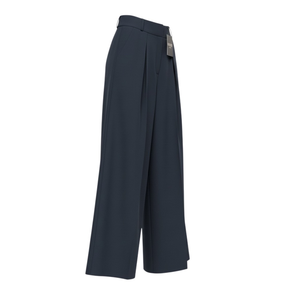 Quiet Luxury Wide Leg Trouser Pants Black High Rise NWT Small - Picture 13 of 14
